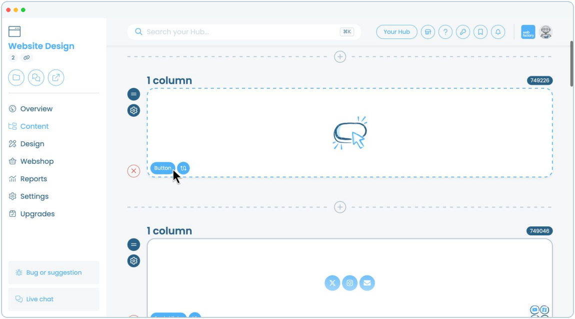 How to create and manage call-to-action button | Webfactory Support | Webfactory