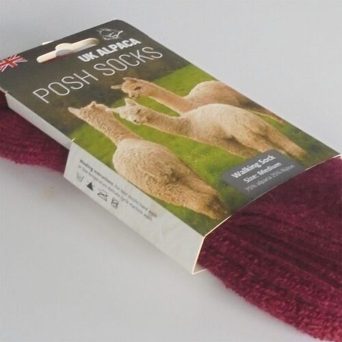 UK Alpaca Posh Socks Walking Damson