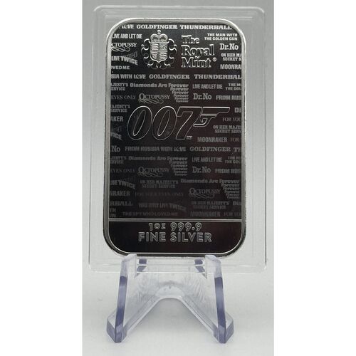 ‘No time to die’ James Bond silver one ounce bar