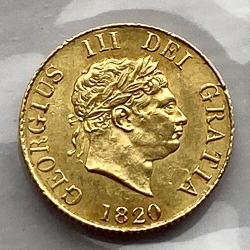 Rare 1820 King George 111 gold half sovereign