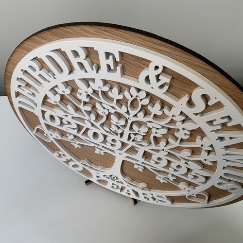 Personalised Tree of Life Anniversary Plaque – Custom Names & Date