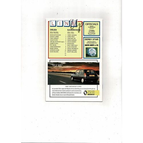 Chelsea v Blackburn Rovers Play Off Football Programme + MatchTicket 1987/88