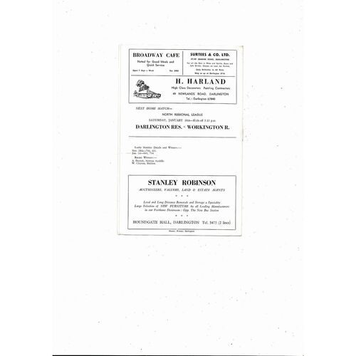 1964/65 Darlington v Arsenal FA Cup Football Programme