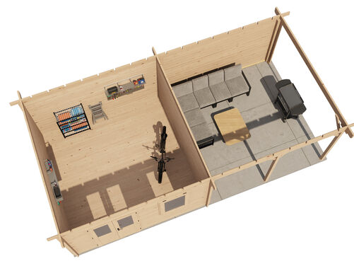 400cm x 400cm + 400cm Veranda