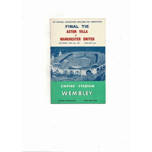 1957 Aston Villa v Manchester United FA Cup Final Football Programme