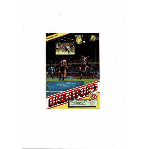 1985/86 Brentford v Doncaster Rovers Football Programme
