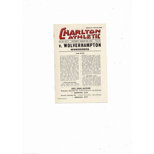1953/54 Charlton Athletic v Bolton Wanderers