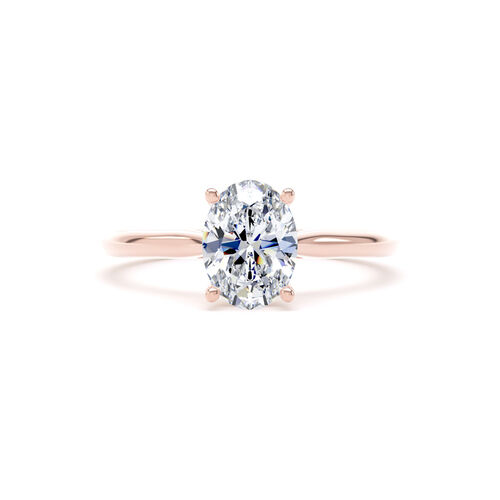 Oval solitaire engagement ring