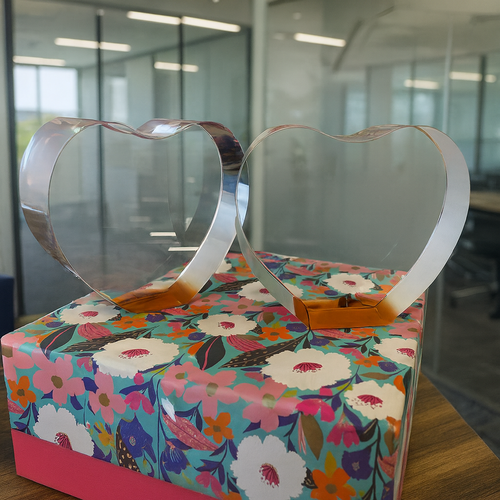 The Super Large 3D Tiree Colour heart Crystal