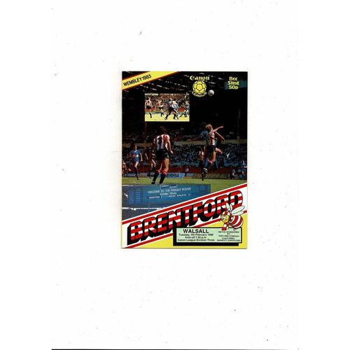 1985/86 Brentford v Walsall Football Programme