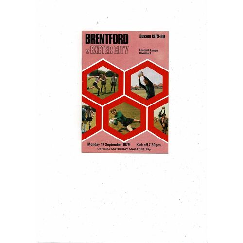 1979/80 Brentford v Exeter City Football Programme