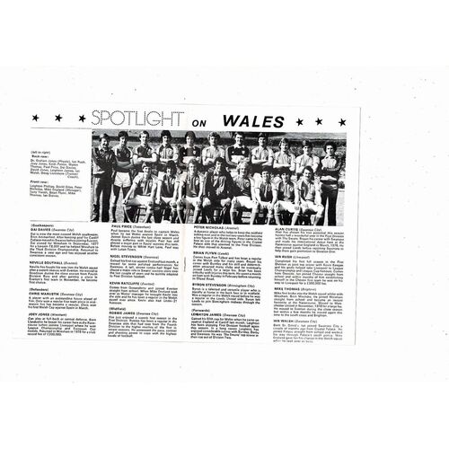 1982 Wales v Northern Ireland British Championship Football Programme @ Wrexham