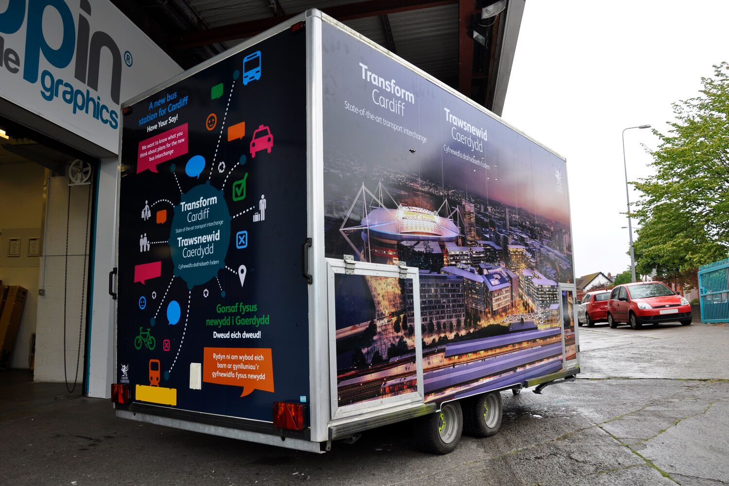 Cardiff Bus Exchange - Exhibition Trailer
