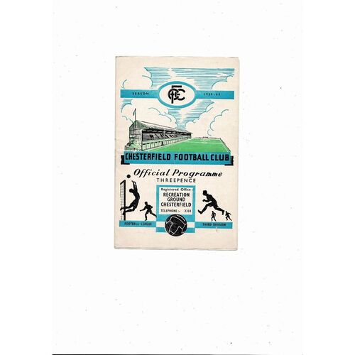 1959/60 Chesterfield v Tranmere Rovers Football Programme