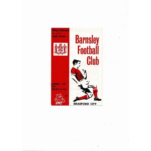 1969/70 Barnsley v Bradford City Football Programme