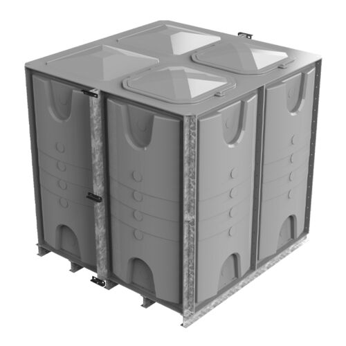PW.2X2X2.IFB.DIV.AG(1+1) - 8000 LITRE SECTIONAL WATER TANK, INTERNALLY FLANGED BASE (IFB)