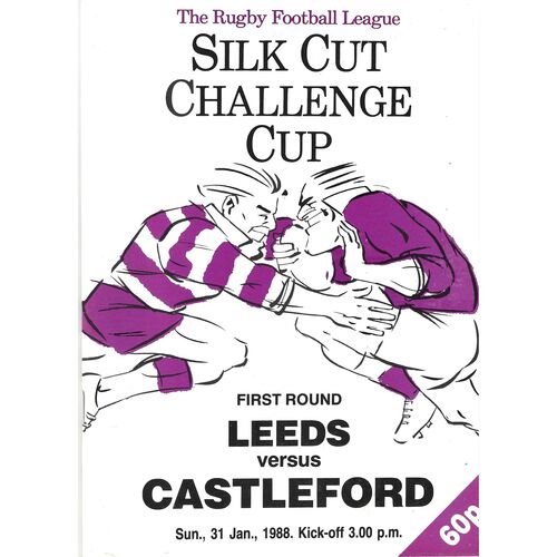 1987/88 Leeds v Castleford (31/01/1988) Silk Cut Challenge Cup First Round Rugby League Programme