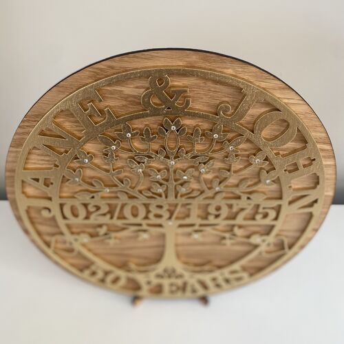 Personalised Tree of Life Anniversary Plaque – Custom Names & Date