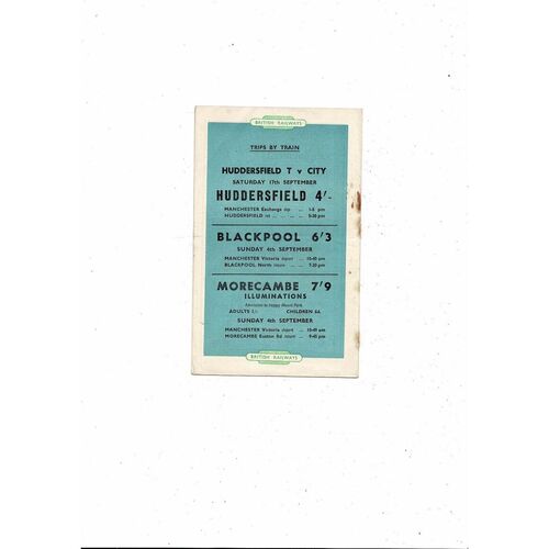 1955/56 Manchester City v Manchester United Football Programme
