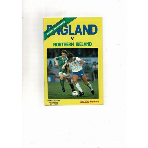 1984 England v Northern Ireland Football Programme