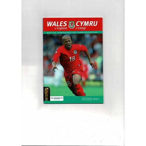2005 Wales v England World Cup Football Programme