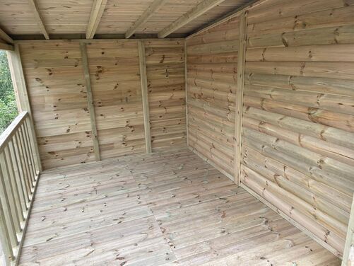 #P006 16x10 Pent Shed with Open Area