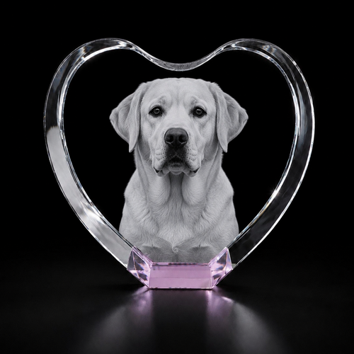 Personalised 3D Pink Crystal Heart – UK Exclusive