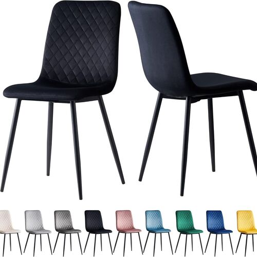 mcc direct Designer Velvet Fabric Dining Chairs Metal Legs Lexi Chairs(Set of 2/Set of 4)