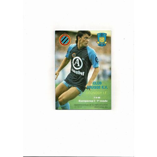 Club Brugge v Brondby European Cup Football Programme 1988/89