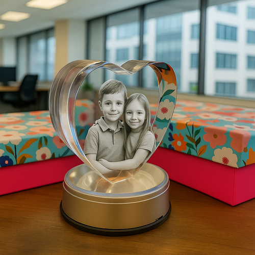 The Super Large 3D Tiree Colour heart Crystal