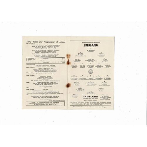1958 England v Scotland Schools International Football Programme