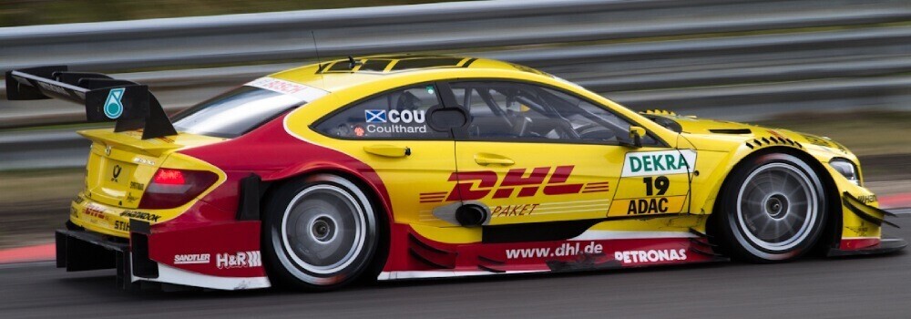 David Coulthard racing in Mercedes Zandvoort with DHL branded livery.
