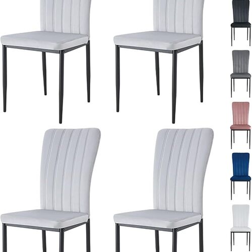 mcc direct Dining Chairs, Velvet High Back Kitchen Chairs with Upholstered Soft Seat and Metal Legs for Home, Office, Dining and Reception - Elle