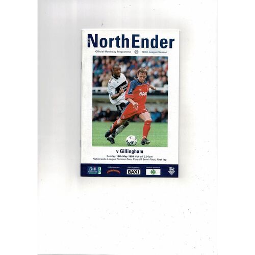 Preston v Gillingham Play Off Football Programme 1998/99