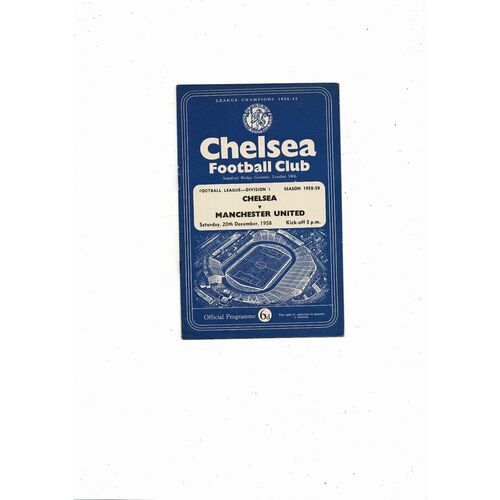 1958/59 Chelsea v Manchester United Football Programme