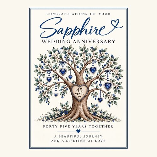 Tree of Life Wedding Anniversary Card