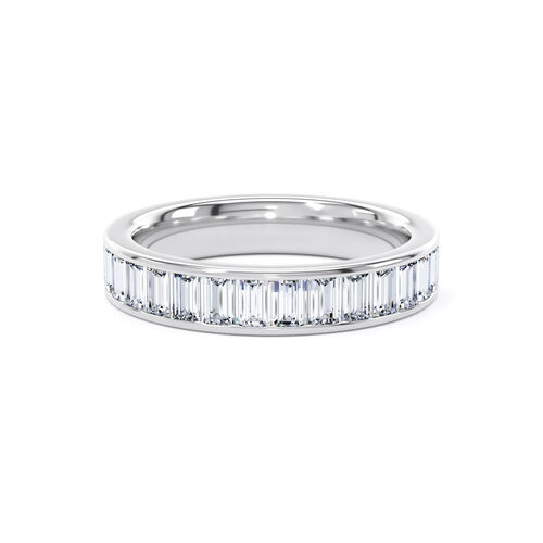 Baguette cut channel set diamond ring