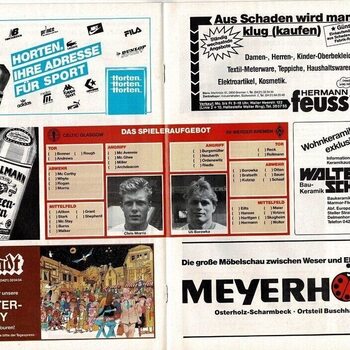 Werder Bremen v Celtic European Cup Football Programme 1988/89