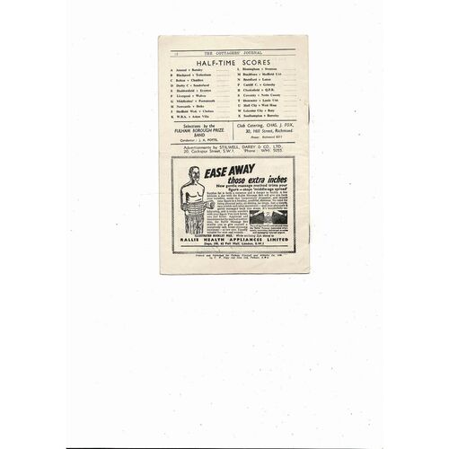 1950/51 Fulham v Manchester United Football Programme