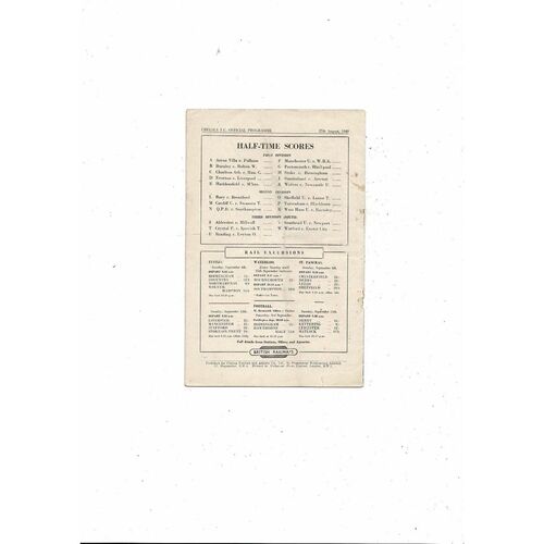 1949/50 Chelsea v Derby County Football Programme