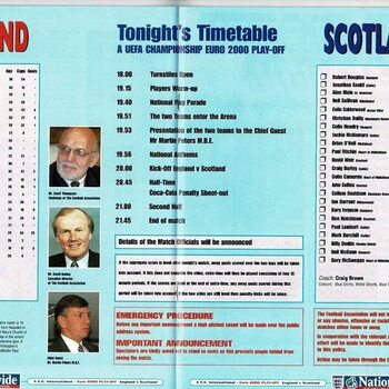 1999 England v Scotland Football Programme