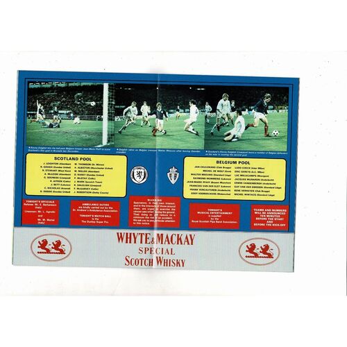 1983 Scotland v Belgium Football Programme