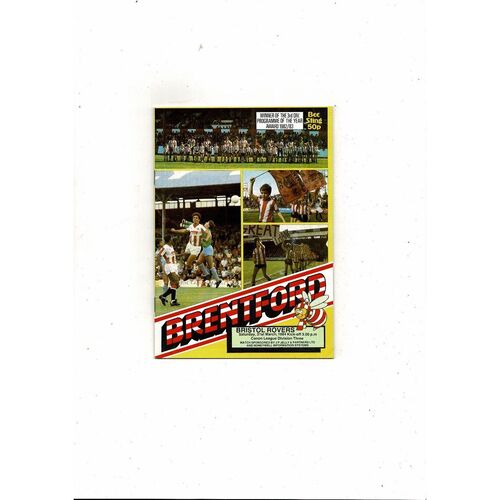 1983/84 Brentford v Bristol Rovers Football Programme