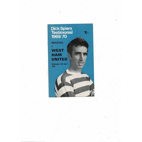 Reading v West Ham United Dick Spiers Testimonial Football Programme 1969/70