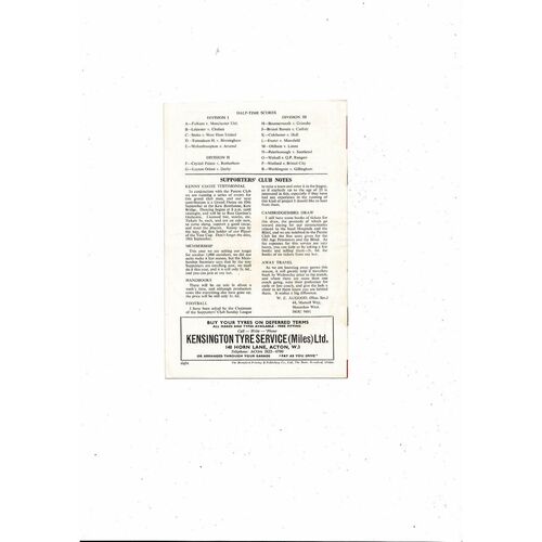 1964/65 Brentford v Port Vale Football Programme