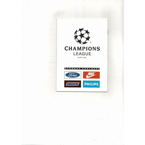 CSKA Moscow v Club Brugge UEFA Champions League Football Programme 1992/93