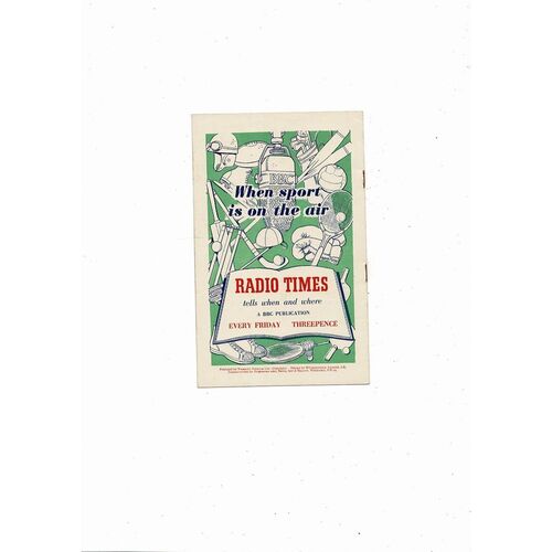 1951/52 England v Scotland Schools International Programme 1951/52 - Duncan Edwards