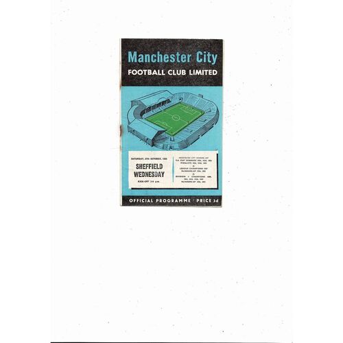 1956/57 Manchester City v Sheffield Wednesday Football Programme