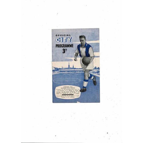 1954/55 Coventry City v Huddersfield Town Football Programme