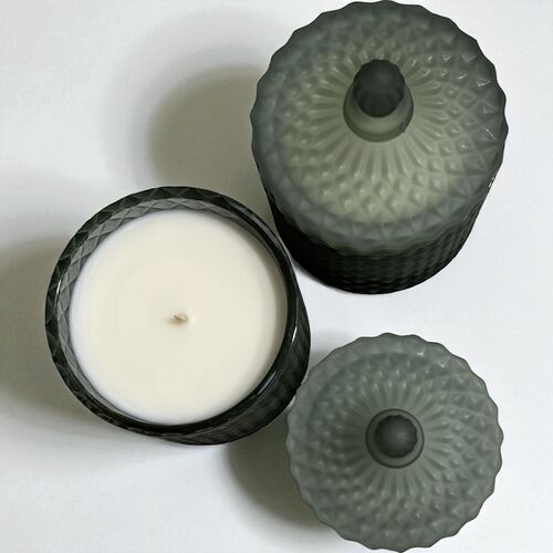 Forest Green Geo Candle – Pet Friendly, Refillable Luxury Candle